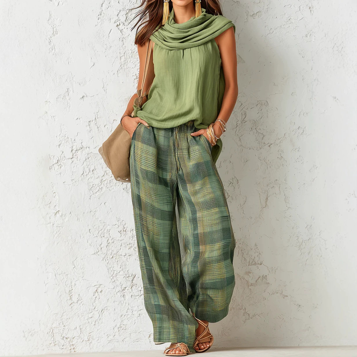 Ethnic Fashion Design - 2026 New Women Fashion Boho Green