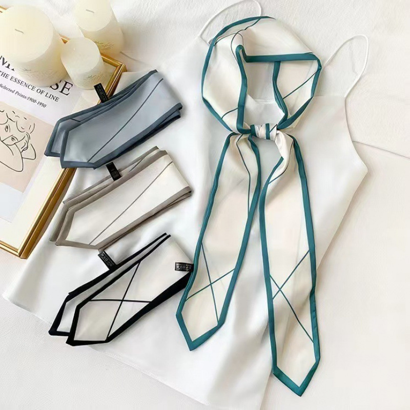 Ethnic Fashion Design - Versatile silk scarf thin long small