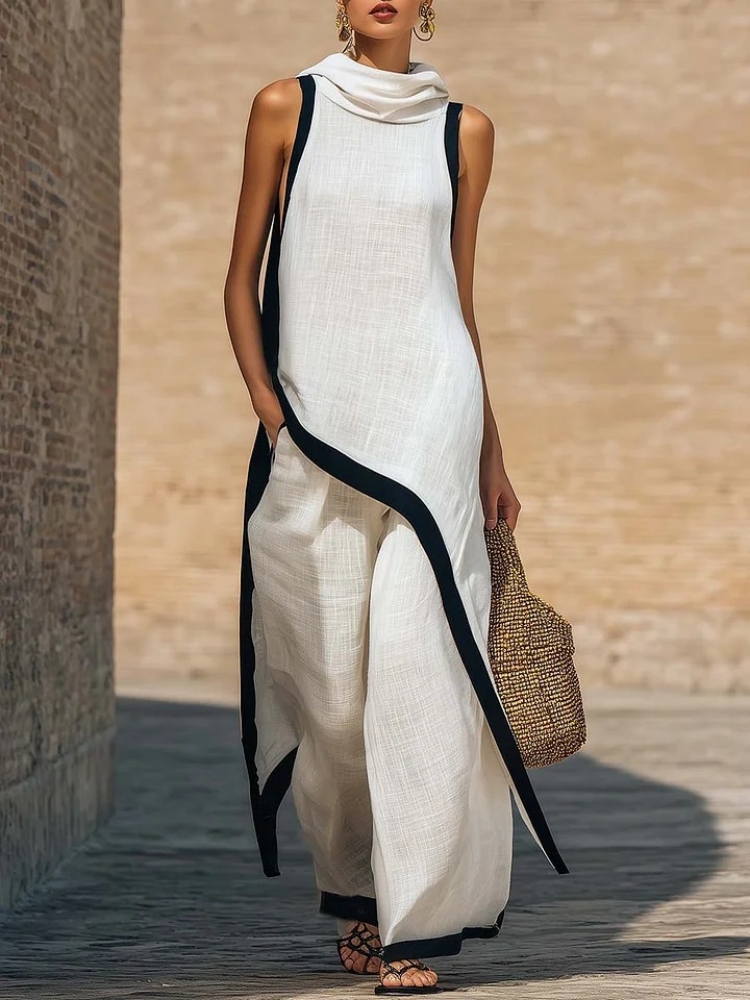 Women's linen Contrast Color S - Ethnic Fashion Design ulasan dan harga