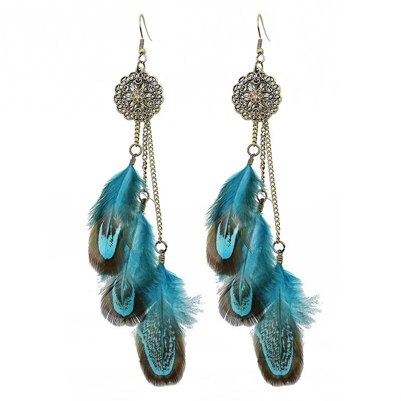 Bohemian Feather Earrings For  - Ethnic Fashion India ulasan dan harga