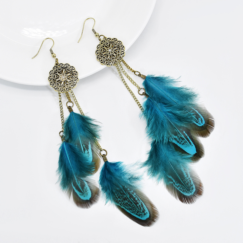 Bohemian Feather Earrings For  - Ethnic Fashion India ulasan dan harga