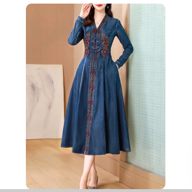 Spring and Autumn New Embroide - New Ethnic Fashion ulasan dan harga