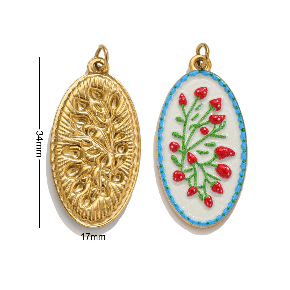 2pcs Boho Enamel Flower Pendan - Ethnic Fashion Design ulasan dan harga